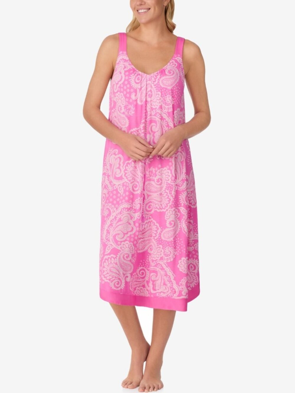 #2414 Ellen Tracy Women's Paisley Printed Sleeveless Midi Gown